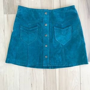 H&M Blue Suede Skirt